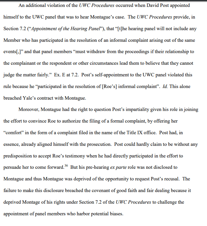 brief--UWC head appts himself to JM panel even tho he had played role in convincing accuser to participate in case