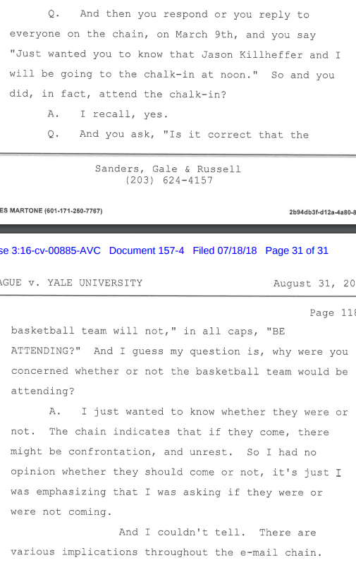 Spangler depo on chalk-in